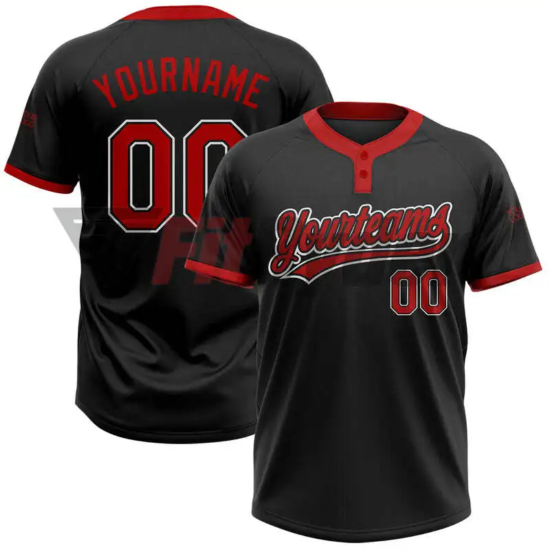 Half Button Striped Baseball Jersey custom Sublimated sports Sports custom Team Name Softball Uniform for Men Women Youth
