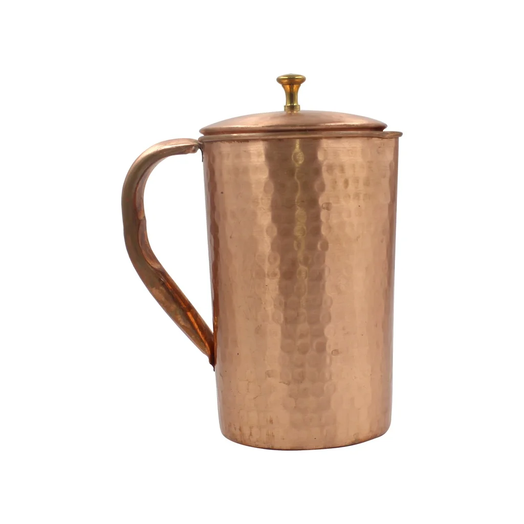 Best Quality Pure Copper Luxury Jug Capacity 1600 ml with Brass Knob Copper Water Jug Drink ware Pitchers