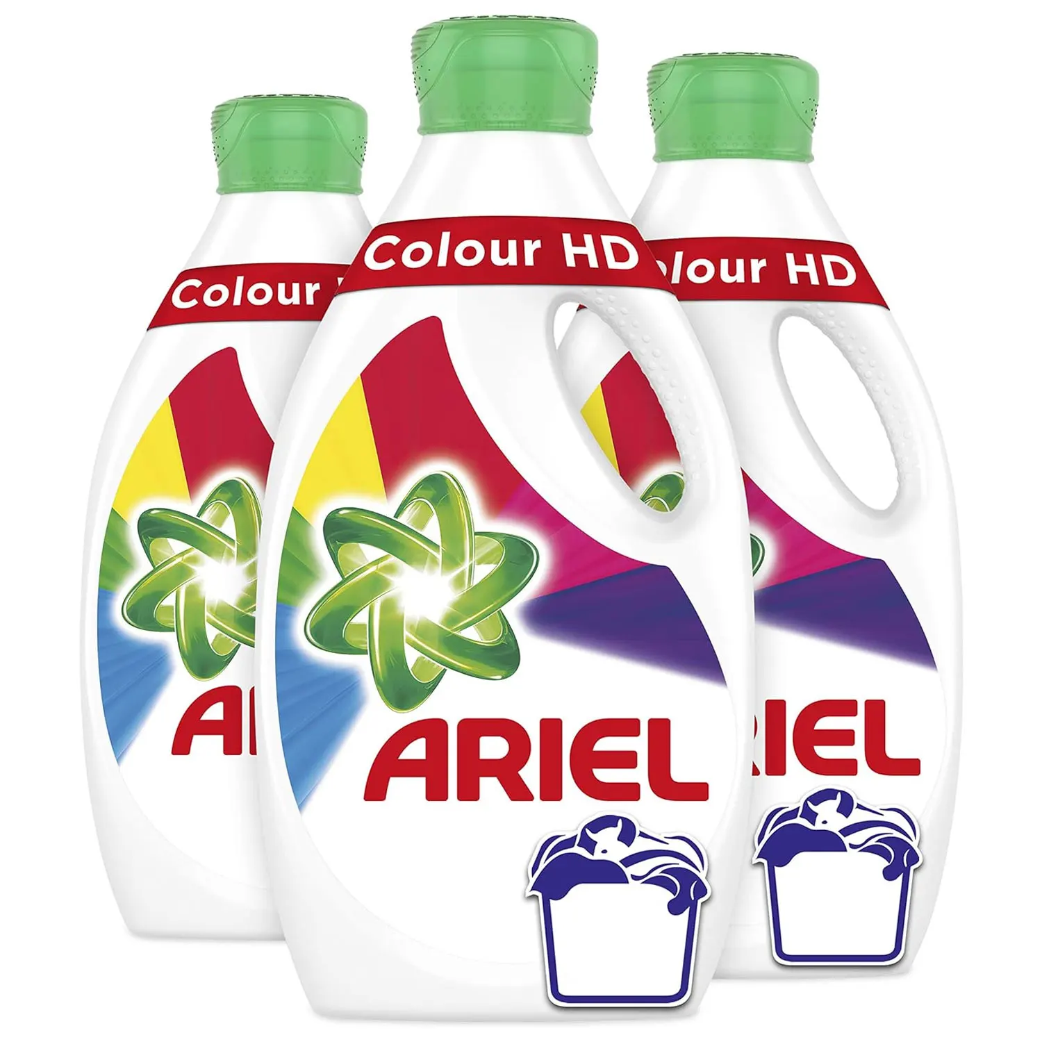 Ariel Washing Liquid Laundry Detergent Colour HD - 4L, 28 Washes (3 x 1.33L) - High-Definition Clean for Vibrant Fabrics