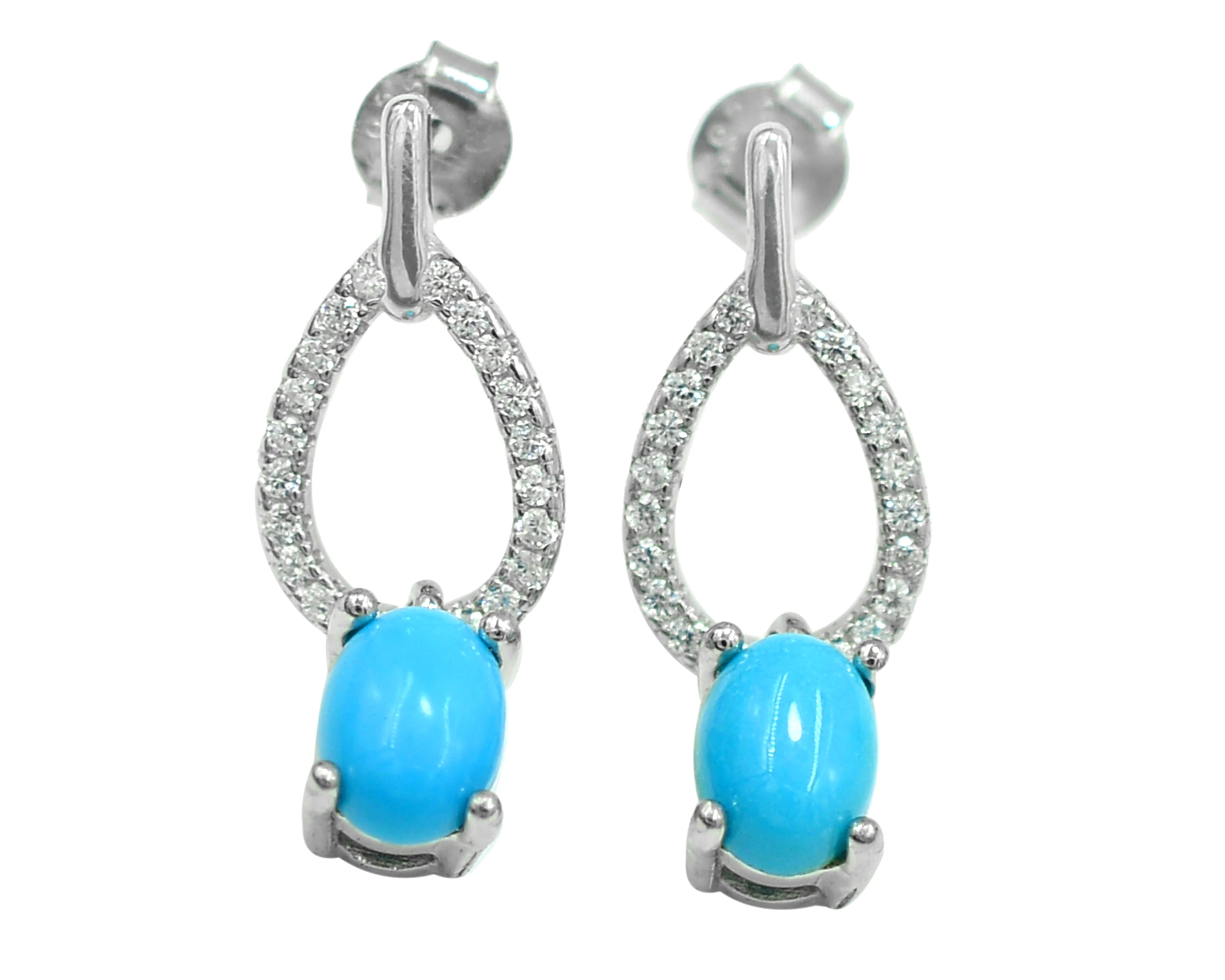 Exclusive 2023 Sale Turquoise 7x5 MM Natural Stone 925 Sterling Silver Ring Earring Pendent Jewelry Set Wholesale Export