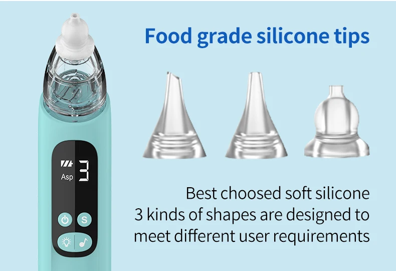 New Adjustable Wholesale Customizable Baby Nasal Aspirator Nose Cleaning Electronic Nose Irrigator Silicone Toddler Nose Cleaner