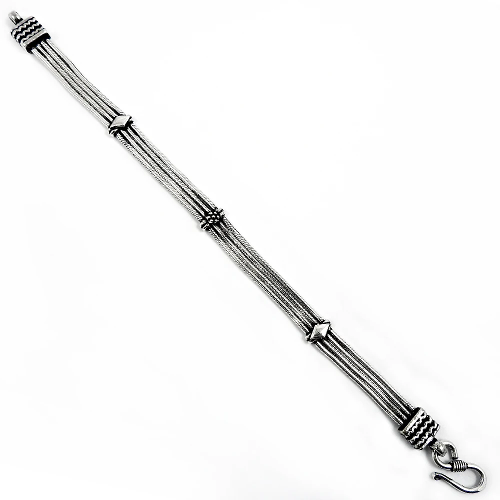 Top Quality Elegant Look 925 Sterling Solid Silver Indian Artisan Handmade Bracelet Bohemian Jewelry Wholesale Factory Price