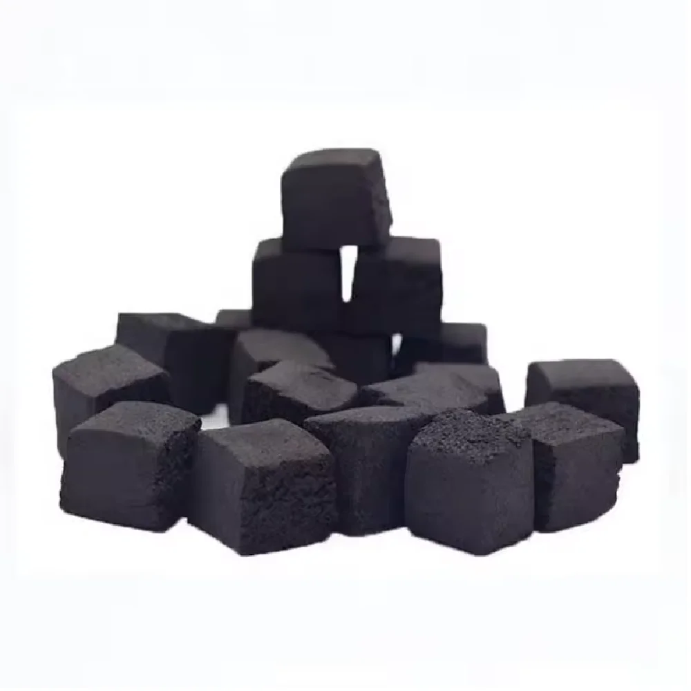 Environmental Friendly Long Lasting Low Ash 100% coconut shell charcoal 22mm cube high quality coconut charcoal briquette