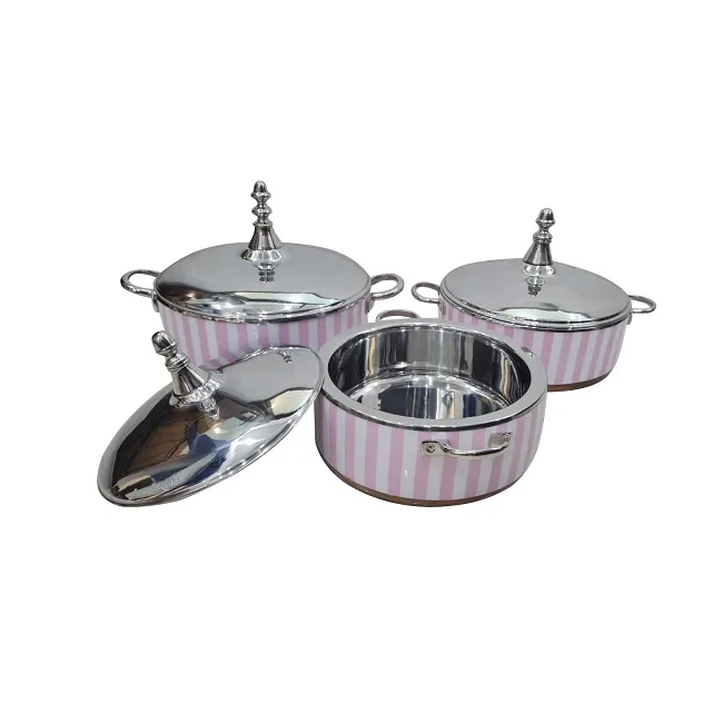 Набор декоративных сервировочных горшков ручной работы из 3 тисненых дизайнерских для домашнего отеля ресторана свадебной вечеринки сервировочный горшок