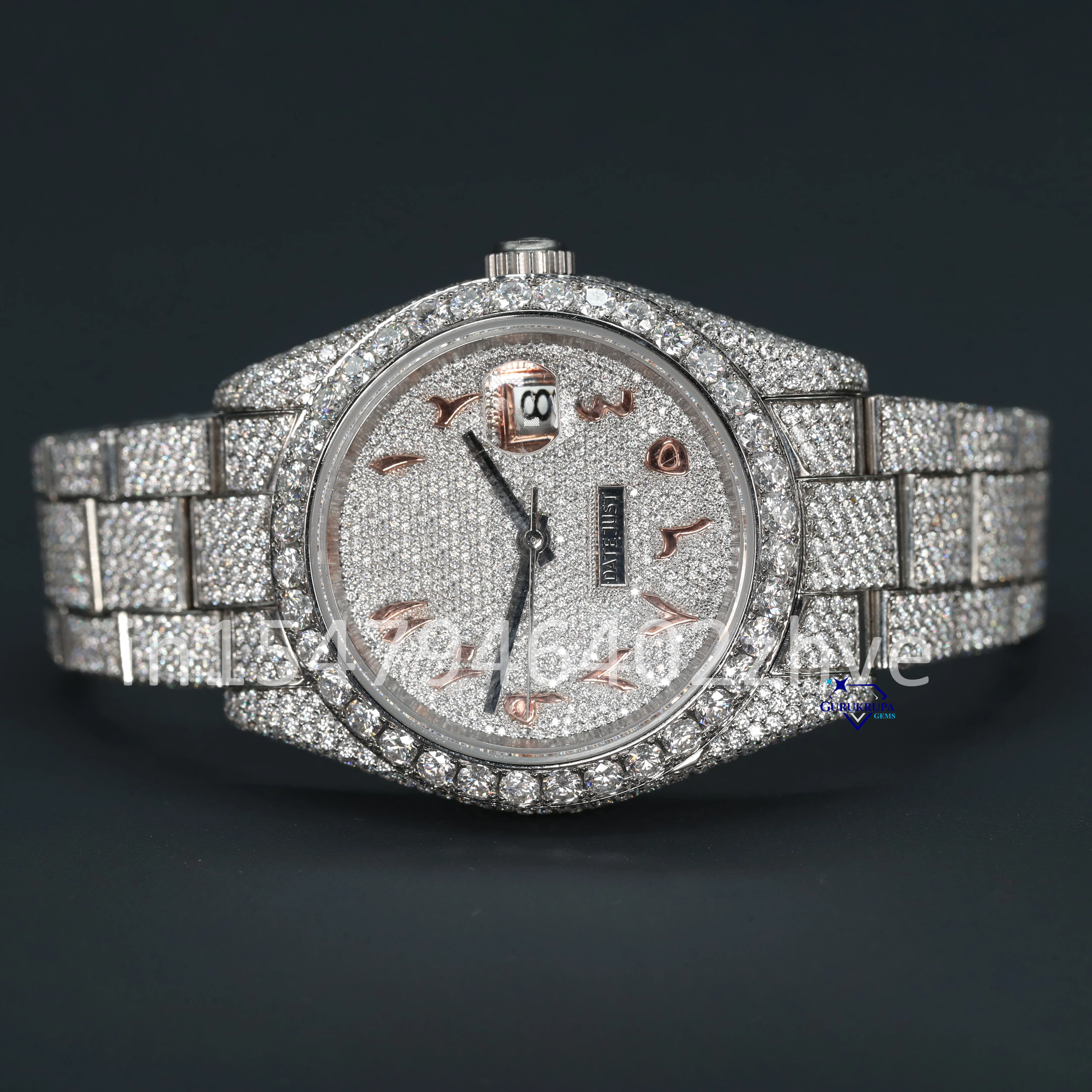 This Exclusive Timepiece Is Expertly Crafted For Men With Stainless Steel Customization Size Watch Featuring Moissanite Diamonds