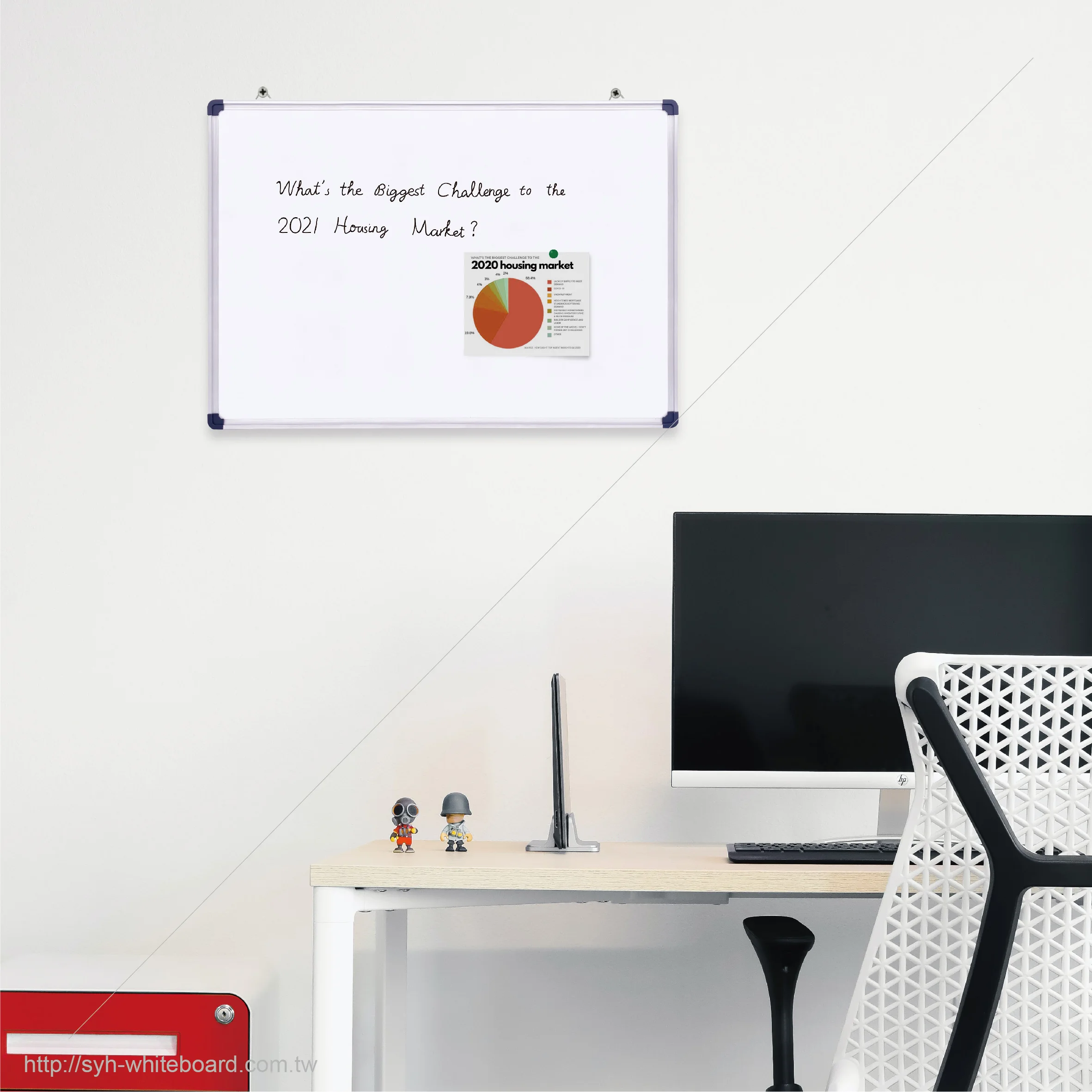 Dry Erase Ceramic White Board Hanging Whiteboard for Office Home School