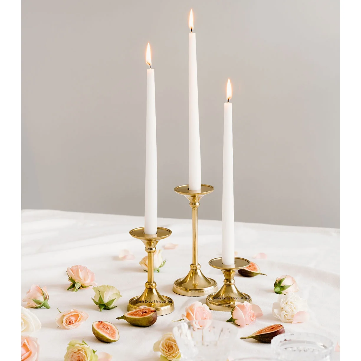 Fancy Gold Candle Holders Metal Candlestick Holder for Taper Candles Set of 3 for Home Wedding Dinning Party Decor