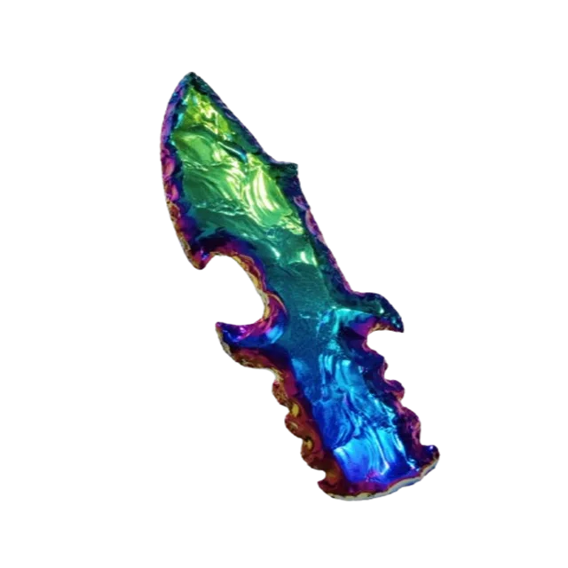 Wholesale 6-Inch Super Quality Reiki Art Reiki Natural Crystal Titanium Aura Knife Heart Carved Quartz Agate Healing Gemstone