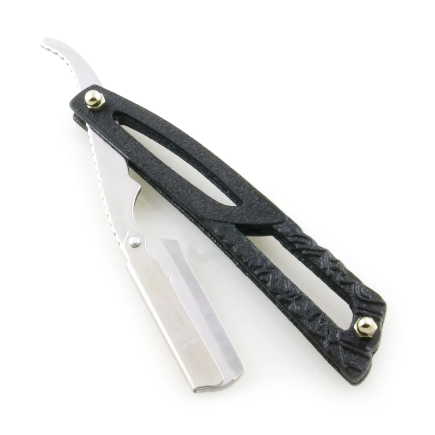 Kounain Professional Barber Folding Straight Edge Razor Black Silver Manual Razor Hairdressing Haircut Bread Mustache Shavers