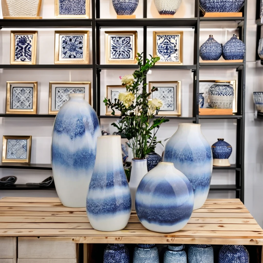ASPIRE Matte Modern Ceramic Abstract Sculpture Flower Vases Decorative Accent for Home Decor