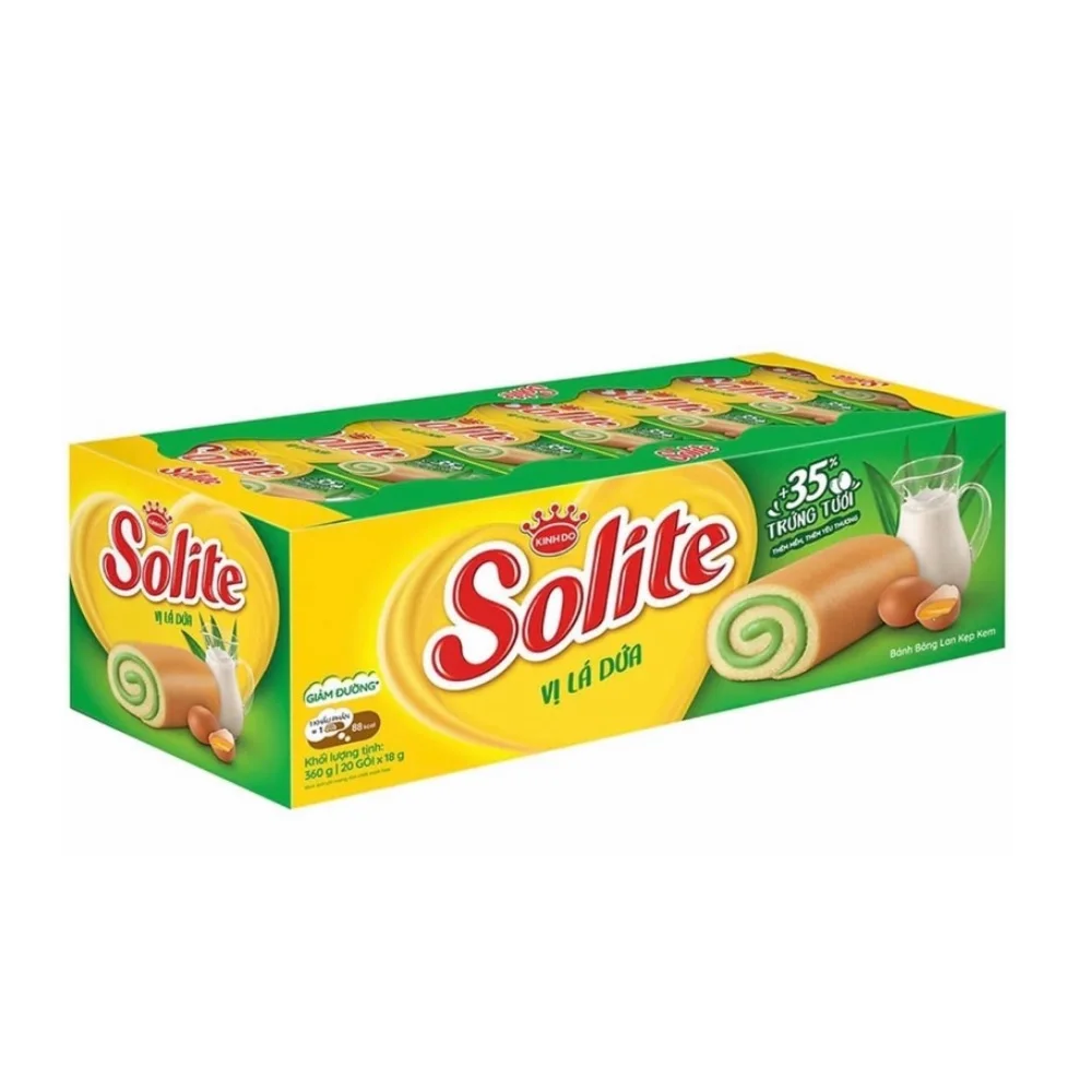 Оригинальный тип веса от поставщика сладкая цена доступная форма рулон торта Solite Pandan со вкусом из