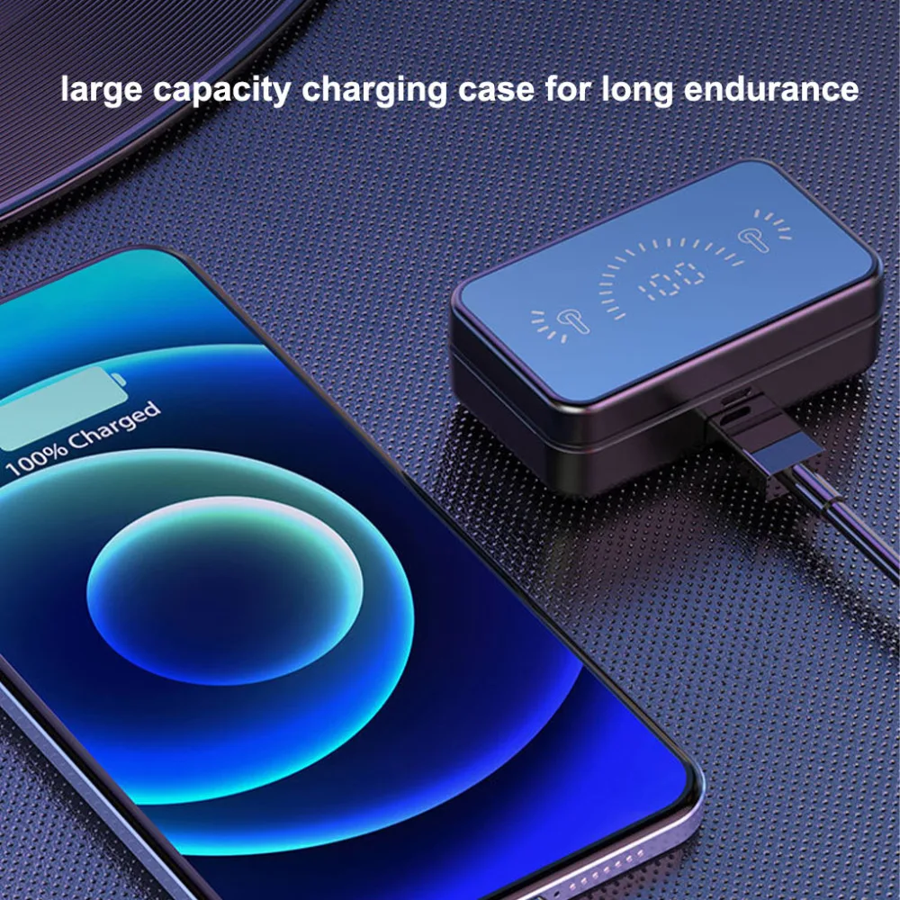 S20 Mirror Bluetooth 5.2 Wireless Earphones With 3D Touch Waterproof Wireless Headsets With Mic LED Stereo Audio Sport Earbuds