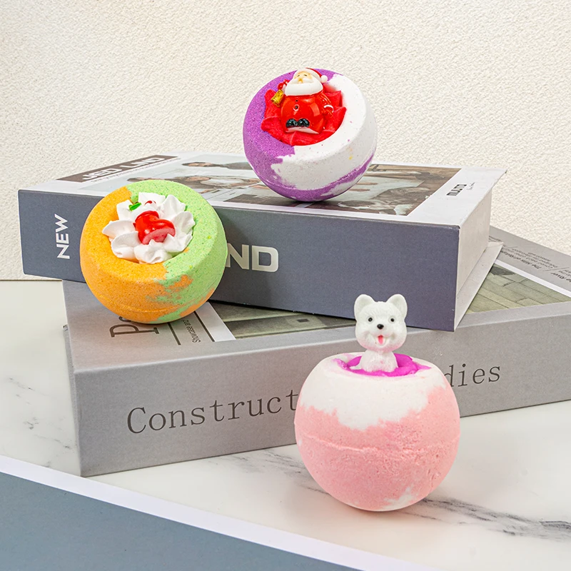 Wholesale Luxury Kids Body Care Relaxing Dog Bathbombs Fizzi Cbd Bubble Fizzy Organic Bath Bomb With Toys Inside Gift Set