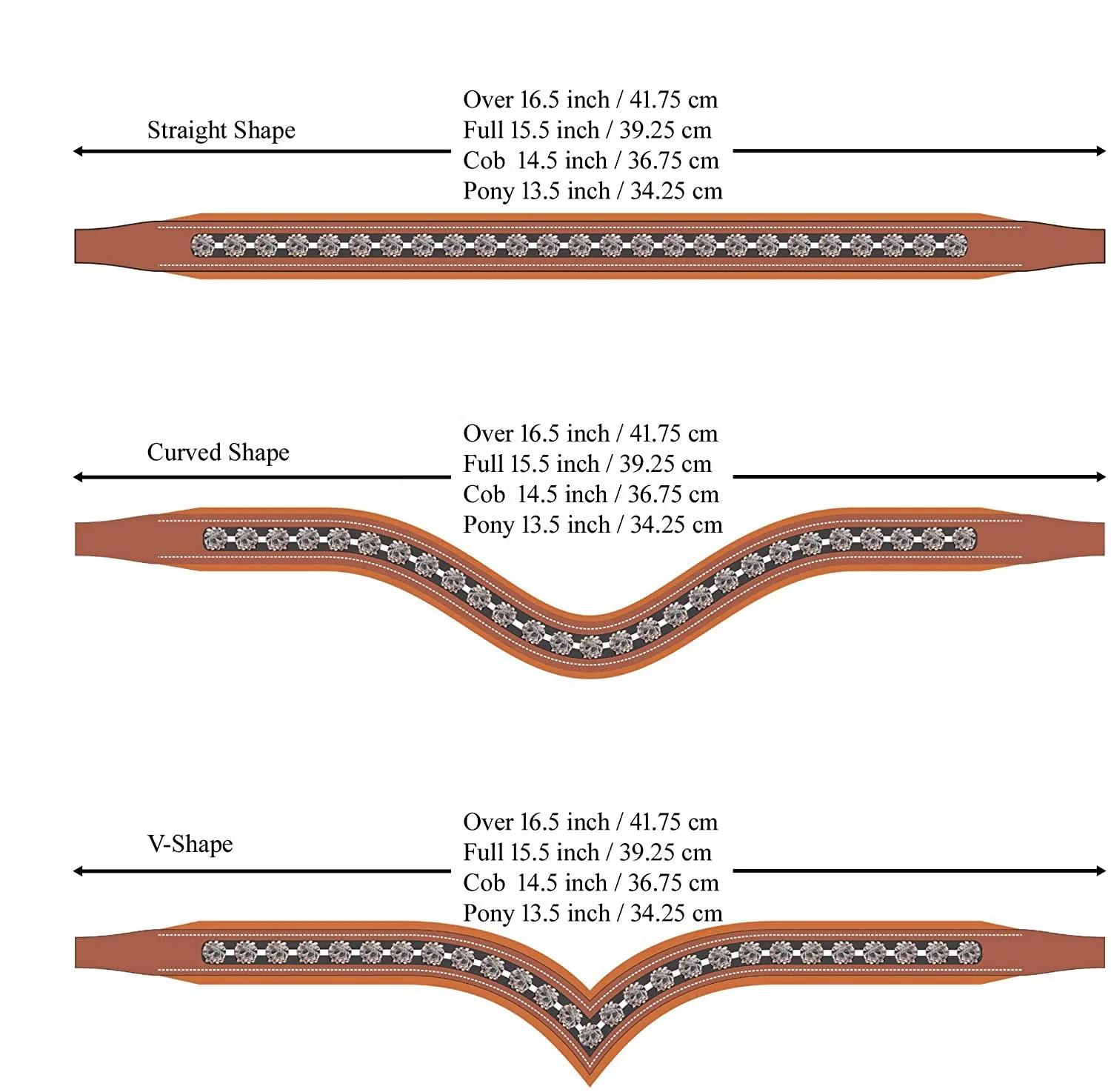 High Quality Genuine Leather Double Chain Pearl Equestrian Brow band for Horses Durable w/Custom Logo available in cheap price