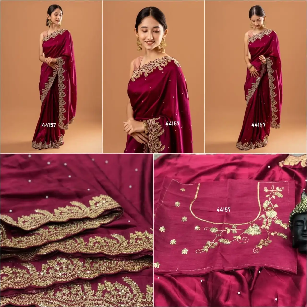 New Design Party Wear Wedding Saree For Girls And Women Heavy Border Fancy Sarees India Bulk Order 2023