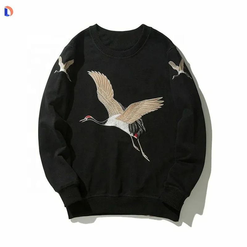 Buy 100% Organic Cotton Embroidered Sweatshirts Knitted Sweater Men Hoodies & Sweatshirts
