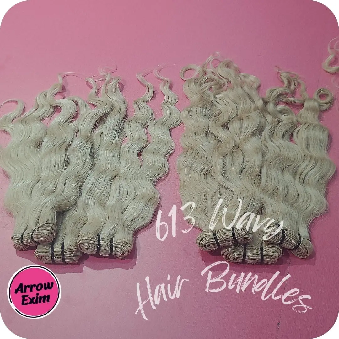 Star Quality white 613 Blonde hair extensions manufacturer supplier supply best 100 gram Raw indian hair bundles
