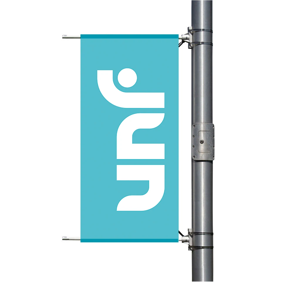 pdyear custom dye sublimation Print road lamp light pole hang rectangle flag banner for street