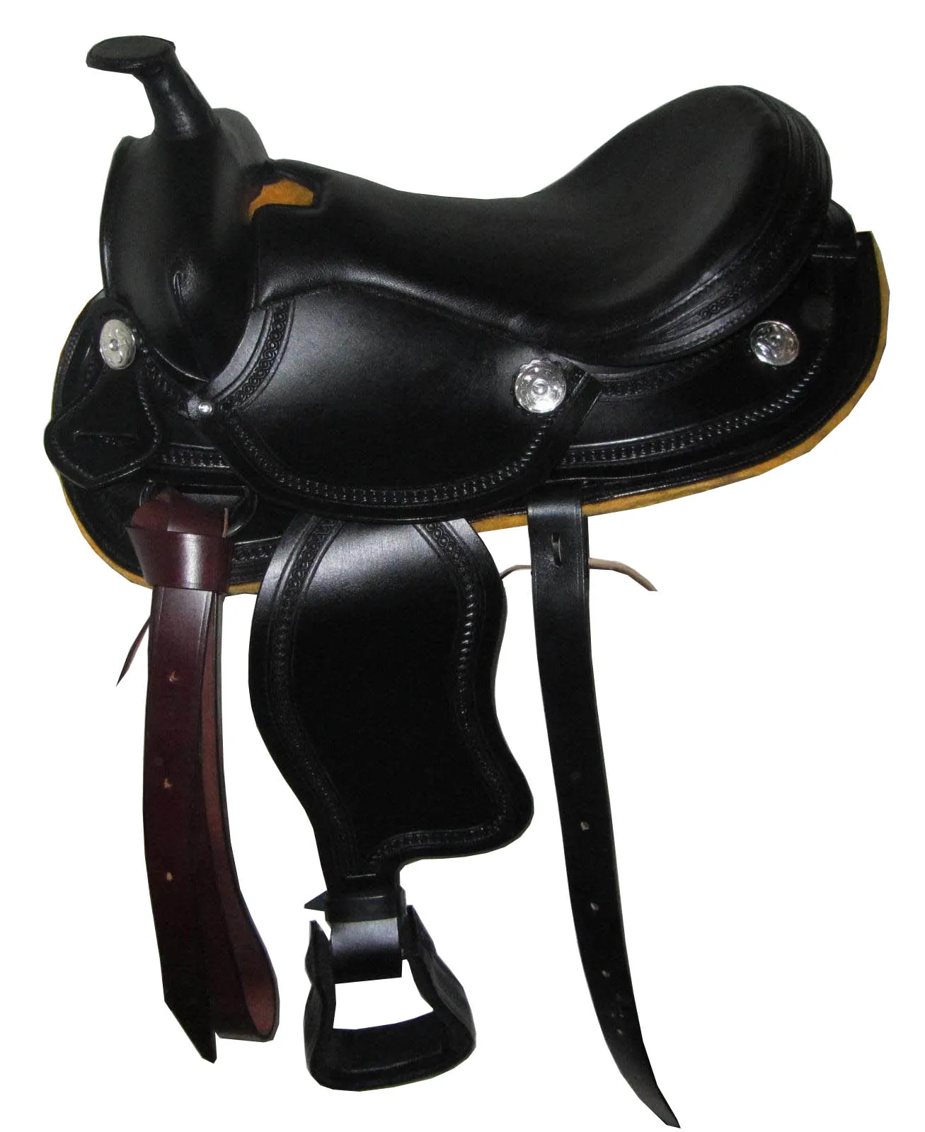 Западное седло с серебряной фурнитурой мягкое сиденье для комфортной езды натуральная Роскошная кожа