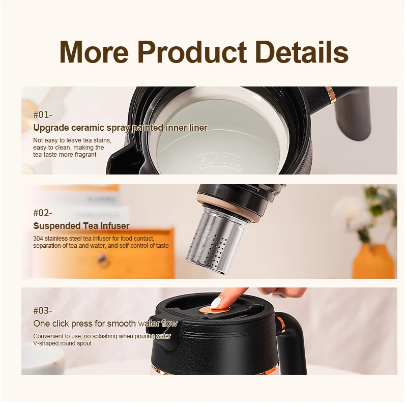 Custom Logo  Double Wall 1L Super Capacity Kettle 304 Stainless Steel Vacuum Insulated Pot  Vacuum Thermos