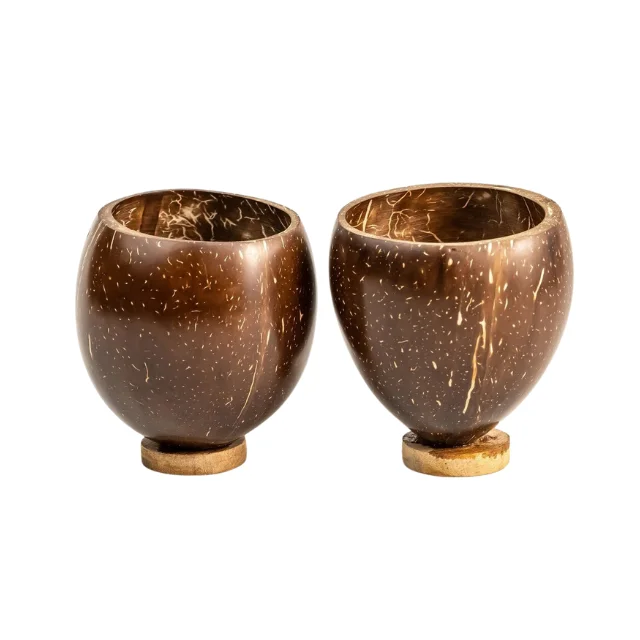 HANDICRAFT COCONUT SHELL CUP SET / ECO FRIENDLY REUSABLE COCONUT CUP WITH CHEAP PRICE 2024 FROM VIETNAM