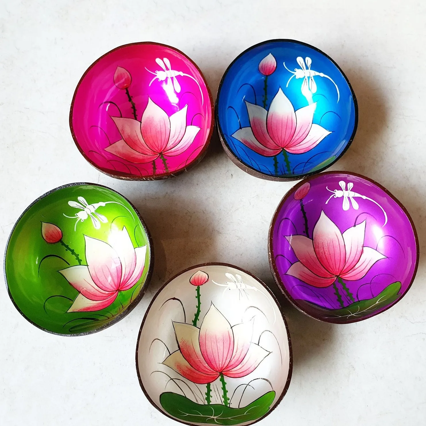 Кокосовая раковина, лаковая чаша для украшения дома, натуральные лакированные чаши, самая низкая цена