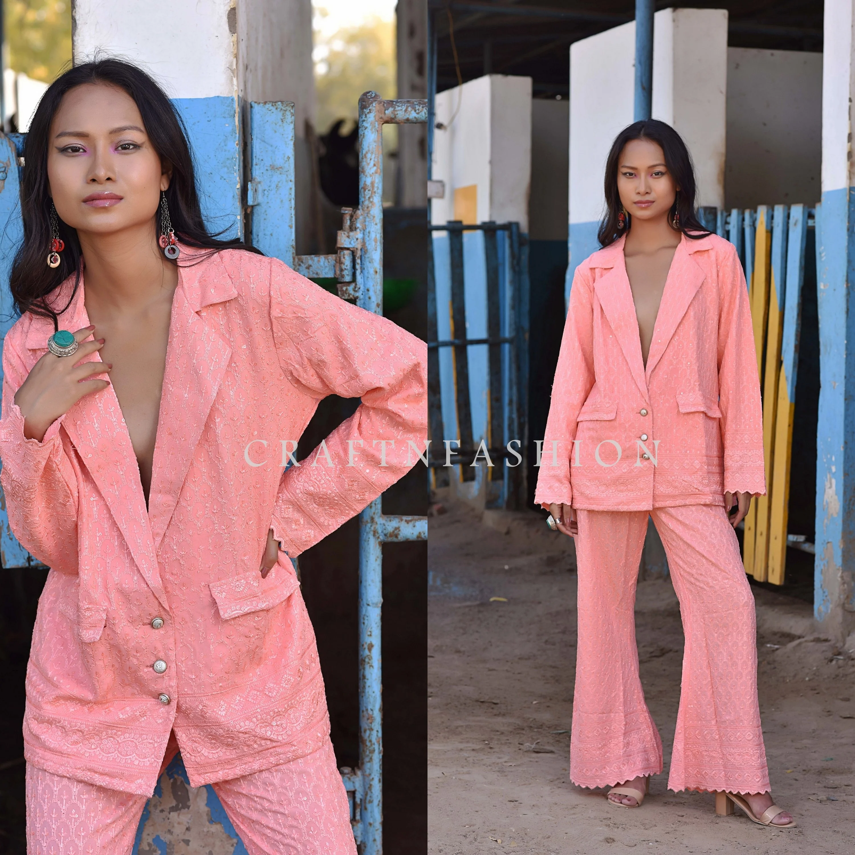 Bohemian Fashion Silk co-ord Sets - Silk shirt Pant Set - Urban Fashion women 2 piece set