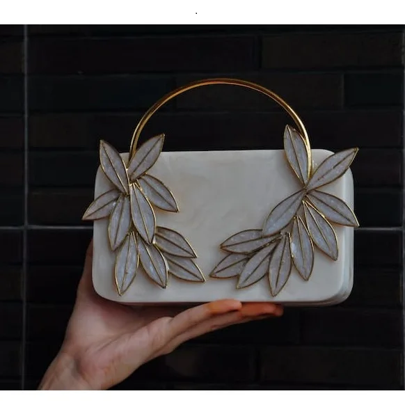 Hot Selling Small Square Acrylic Resin  Evening Bag for Women Designer Resin Handbag for Wedding Purposes Indian Model for Gifts