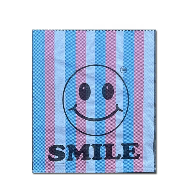 Heavy Duty Plastic colorful strip pp woven bag sack ,rice bag shopping bags pp woven sack with colorful thread