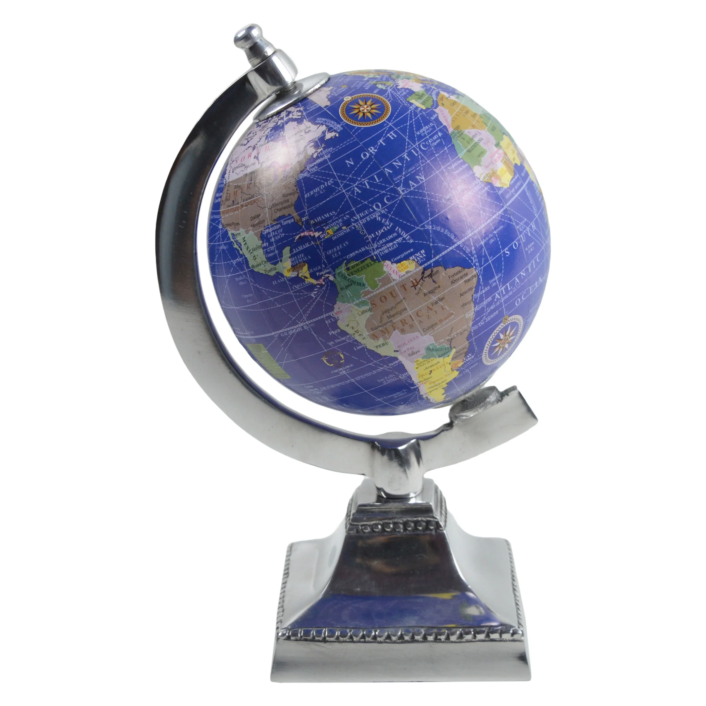 Hot Selling Popular Decorative Tabletop 21 Cm World Map Globe with Metal base For Office Desk Decor