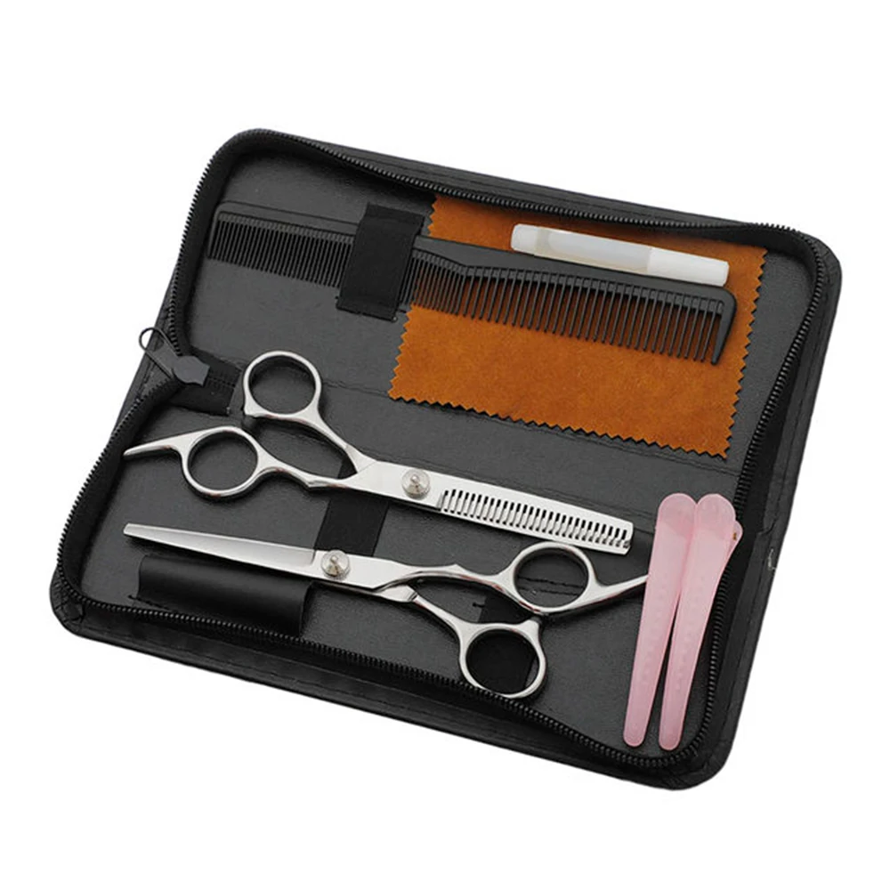 Professional Hairdressing Scissors Set kit Package Includes Barber salon scissor + thinning scissors +razor & beauty full pouch