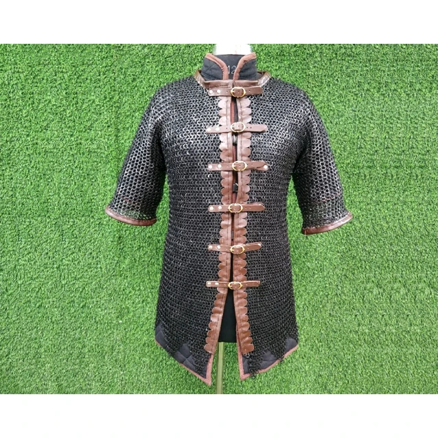 8mm Riveted Blackened Medieval Chainmail