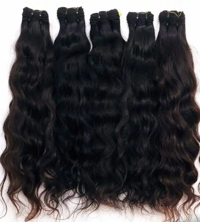 Human hair natural Wavy, Straight curly