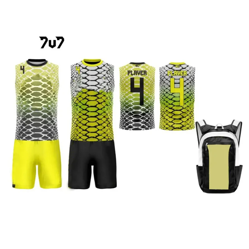 Custom Blank Package Deal Quarterback Training Flag 7 on 7 Sublimated Compression Set Jerseys 7v7 Football Uniform