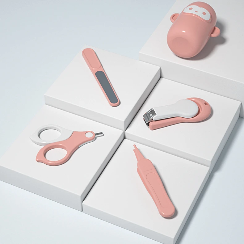 High Quality Newborn Baby Safety Nail Daily Use Health Cleaning Care Grooming Kit With Package Cute Baby Manicure Set