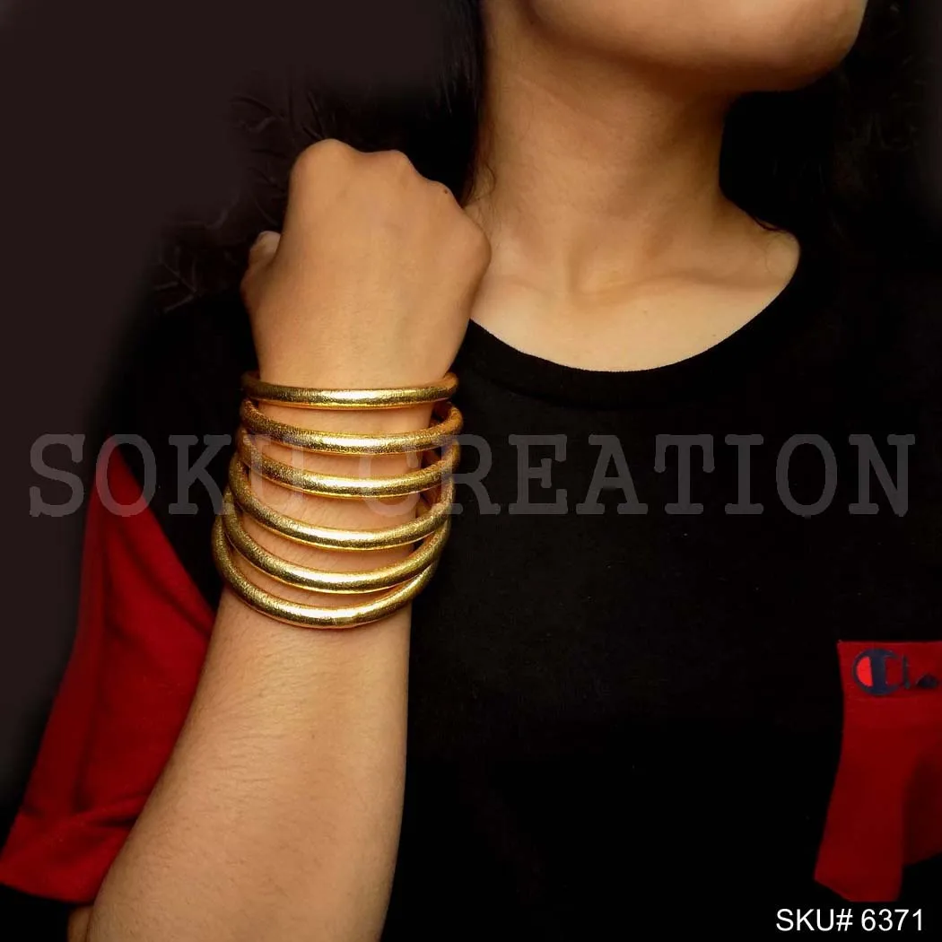 Gold Plated Handmade Simple Plain Bangle  SKU6371 Handmade Product for Girls and Women
