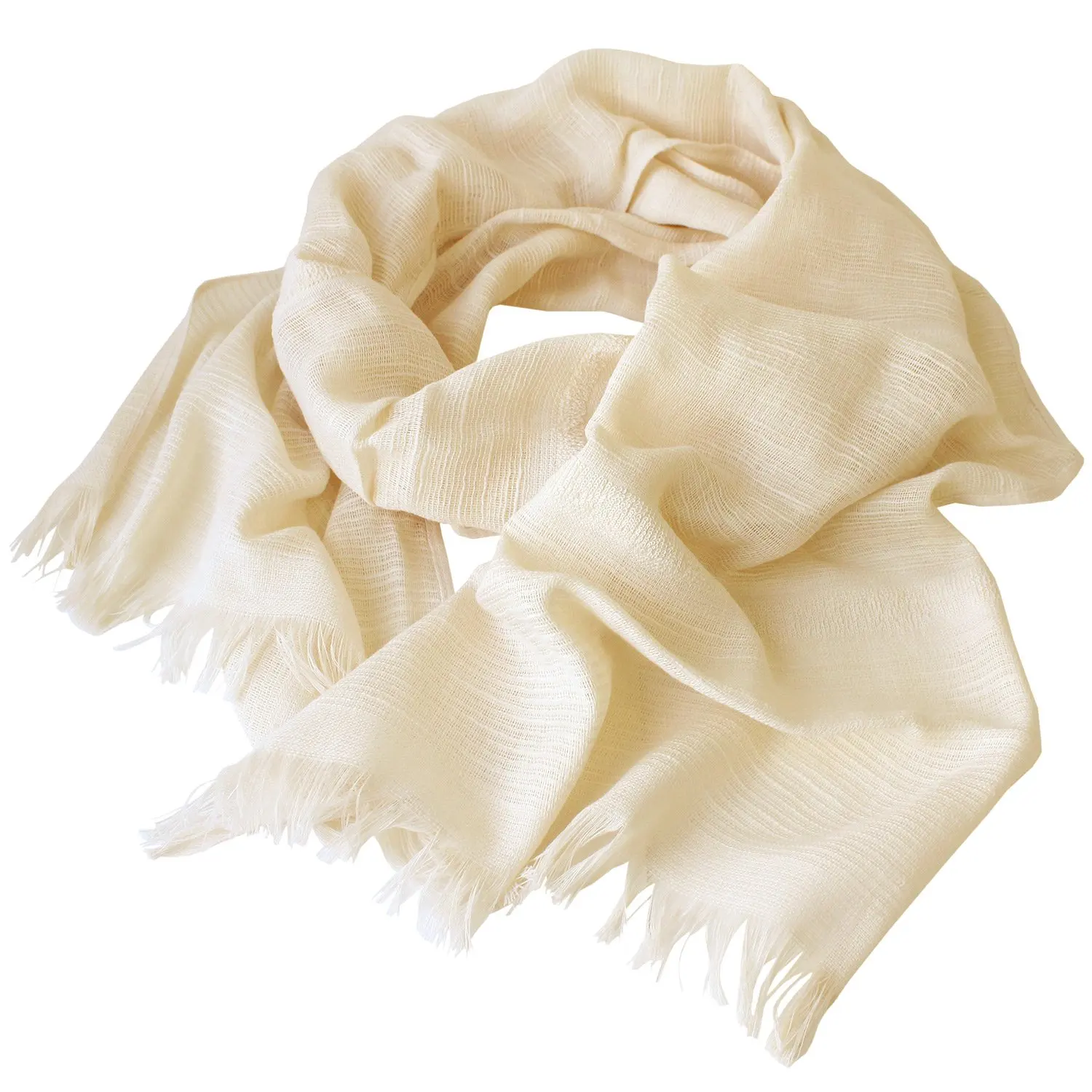 [Wholesale Products] Osaka Japan Cotton Gauze Scarf 100% Cotton 36cm*175cm Cotton Scarves Made in Japan Light Low MOQ Beige