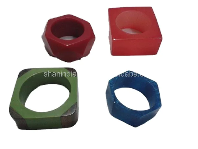 Solid Resin Diamond Cut Napkin Ring Several Colors Wedding Party Table Decoration Restaurant and Hotel Napkin Ring Holder