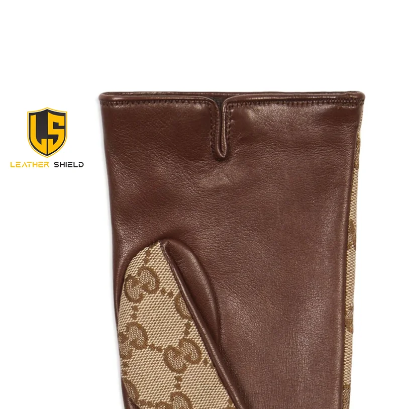 Men Winter Warm  Driving Leather Gloves Custom Fashion Gloves goat leather mitten gloves