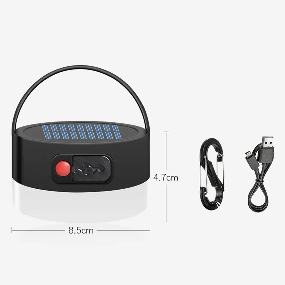 Dual Model 300 Lumen Solar Panel Camping Lantern Rechargeable Portable LED Lamp Light