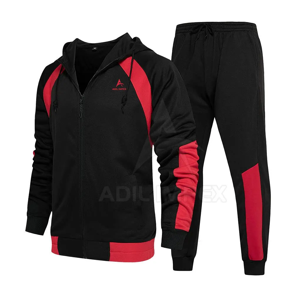 Red And Black Color Men Track Suit Low MOQ Winter Track Suit In Good Quality For Youth