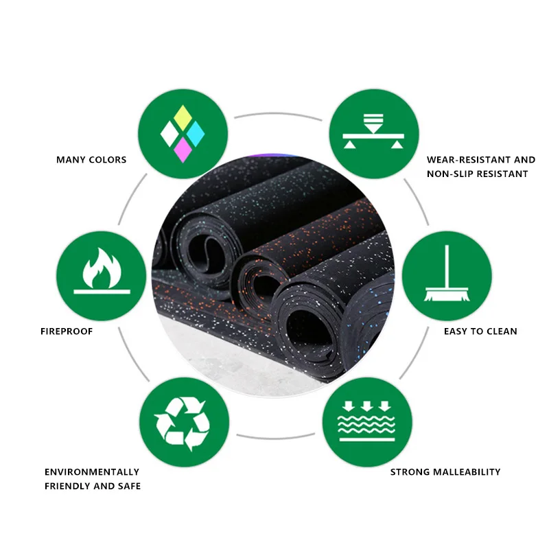 Wholesale indoor 1m Width 12mm Thickness gym rubber flooring roll piso de caucho para gym