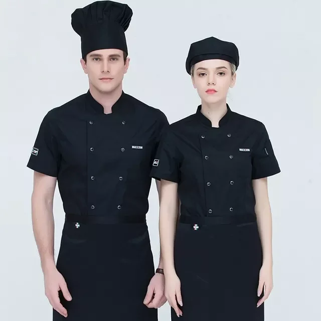 Custom double-breasted sushi chef uniform for cooking kitchen restaurant Cook Work wear chef Jacket made in India custom logo