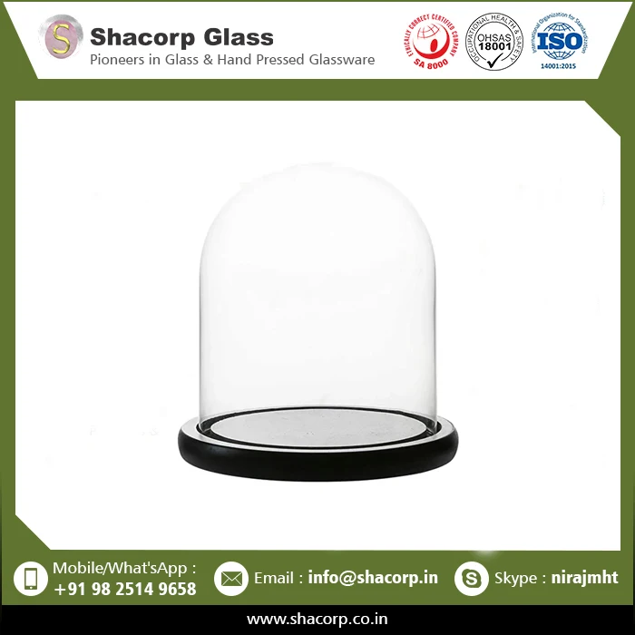 Стеклянные изделия из стекла с подсветкой стеклянная купольная банка деревянной основой по оптовой цене