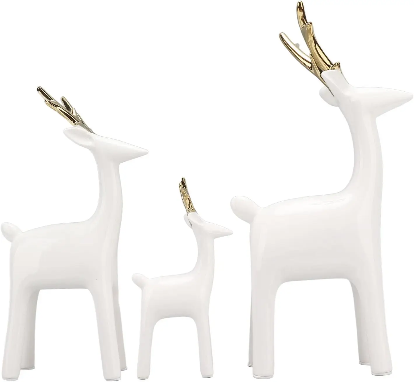 Set of 3 Standing Deer Figures Holiday Reindeer Figures Attractive Decorative Deer Sculpture for Home Decor Car Dashboard