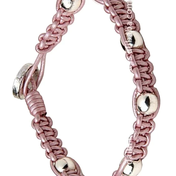 Bulk Buy Sell Stainless Steel Braided Silver Beaded Purple Colour Pretty Bracelets Available In large Quantity For Export