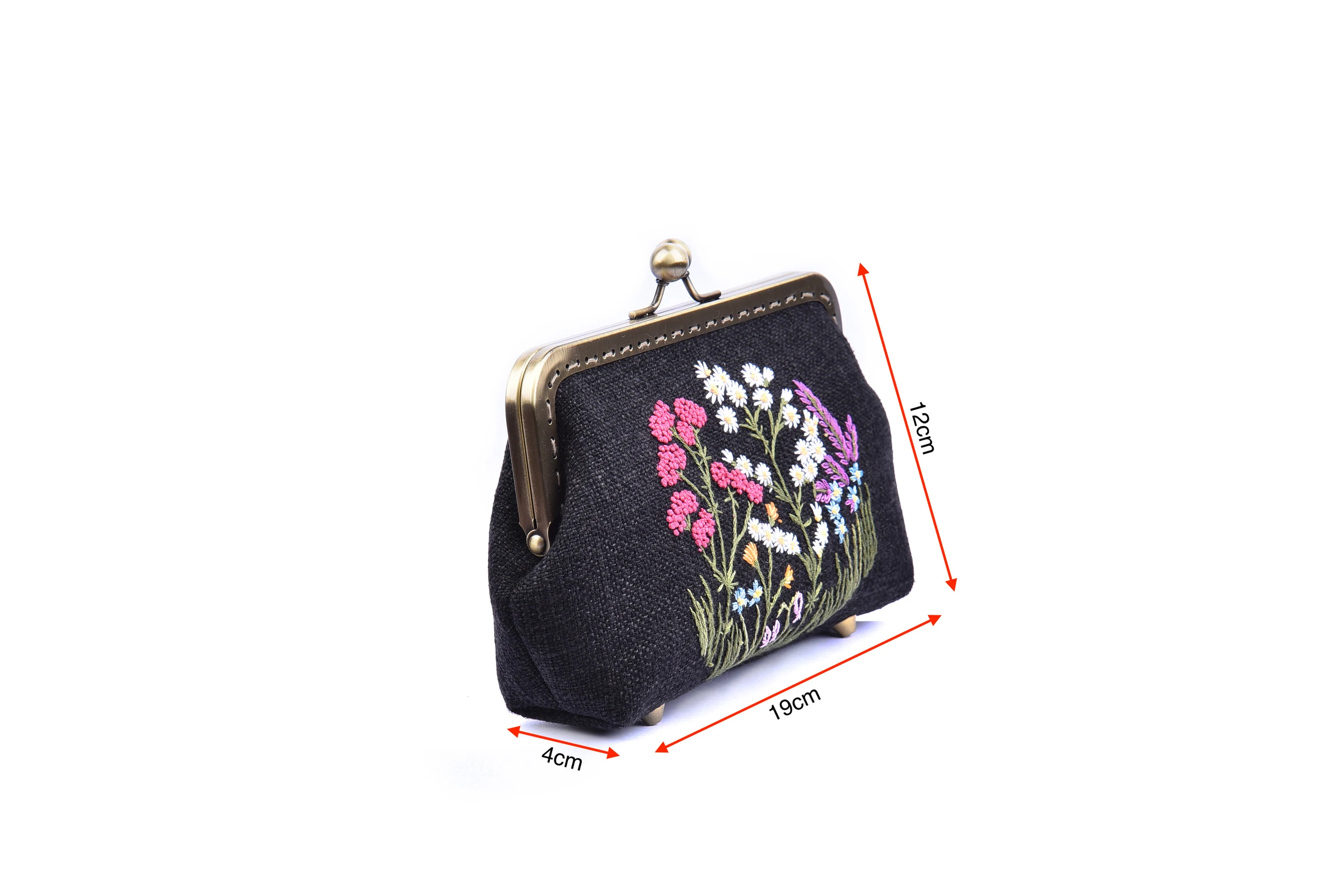Wholesale Best Price Big Hemp Bag with Copper Binding and Mixed Chrysanthemum and Violet Bush Embroidery