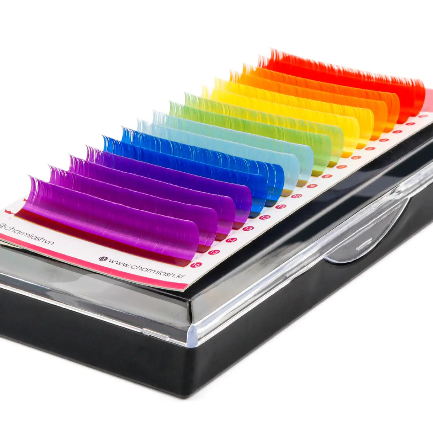 CharmLash Mixed Length Tray Natural Color Lash Extensions Colorful False Eyelashes Various Shades Colorful Eyelashes Wholesale