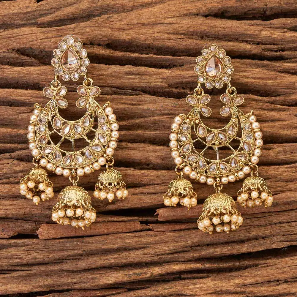 Latest Online Wholesaler and Manufacturer Mehndi plated Chand Jhumki Earrings in Fashion Jewelry 8911