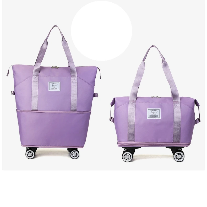 Expandable Foldable Rolling Luggage Bag Large Weekend Carry on Duffle with Wheels  Handle for Travel Adventures